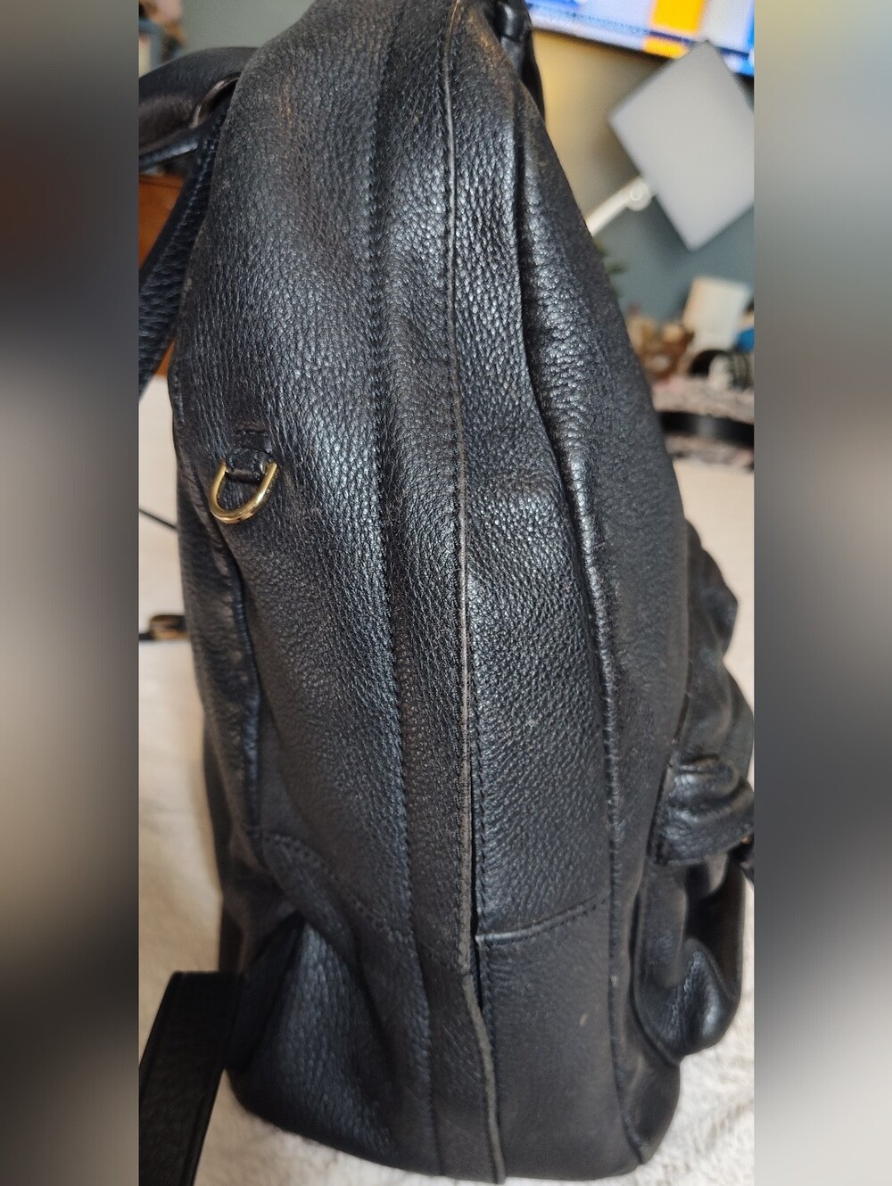 Vintage! Tory Burch Black Leather Backpack - Picture 4 of 16